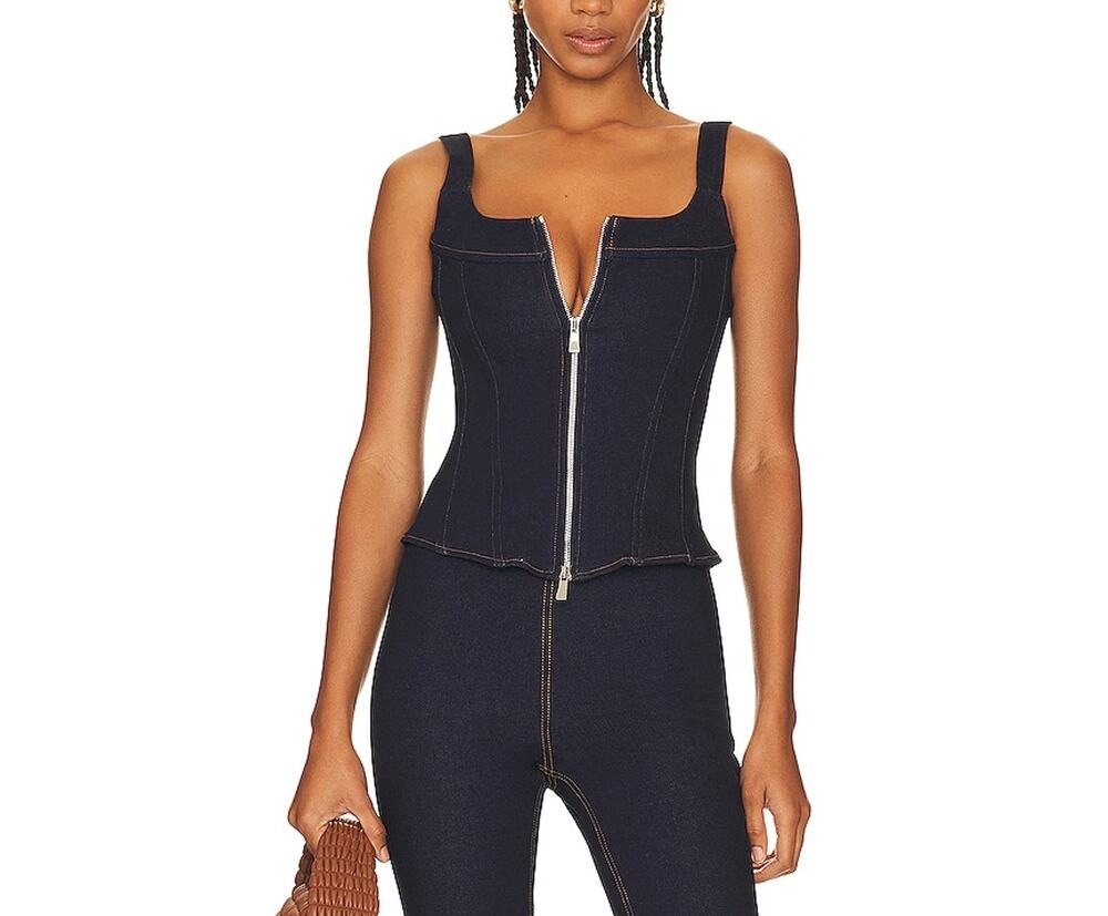 Eb Denim Structured Dark Denim Rainy Corset Size XS Top